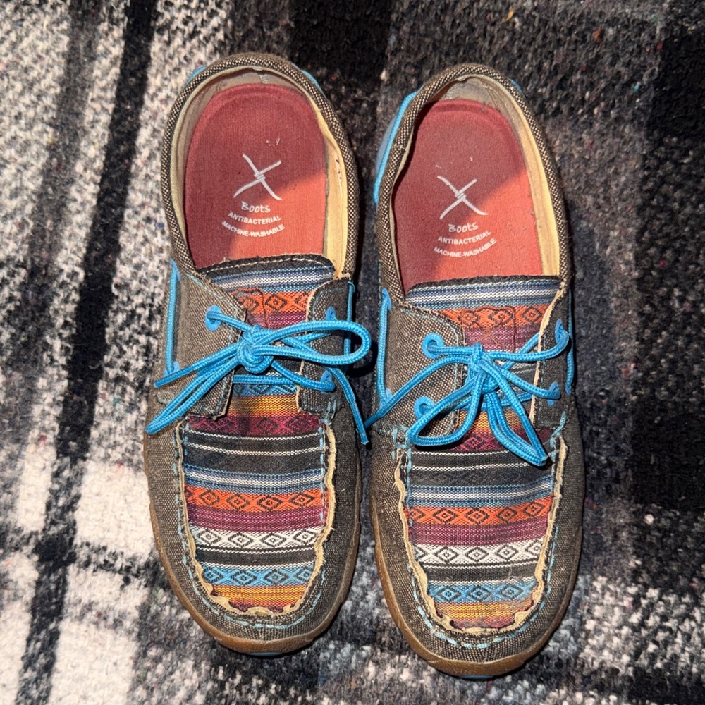 Twisted X serape moccasins